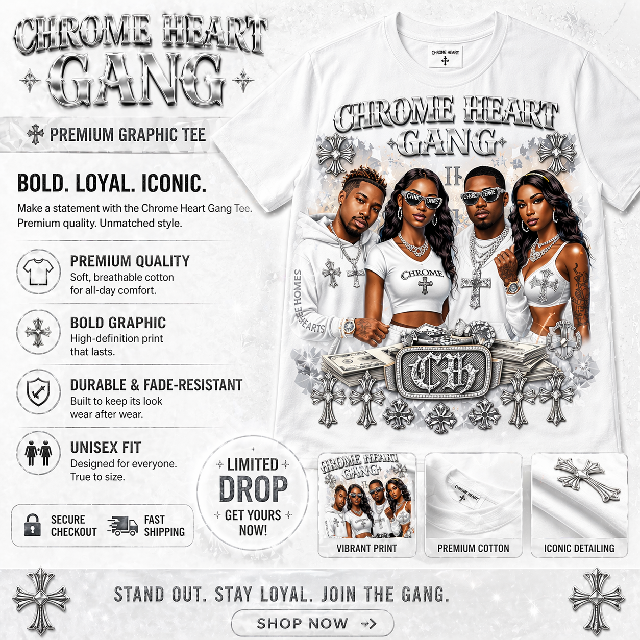 TRUCE Chrome Heart Gang Graphic Tee