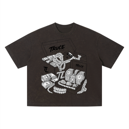 Truce Lifestyle | Living Fast Unisex (280 g/m²) Vintage Wash Boxy T-Shirt