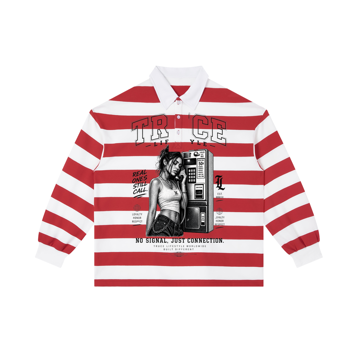 Truce Lifesyle | Payphone Color Block Stripe Polo Shirt