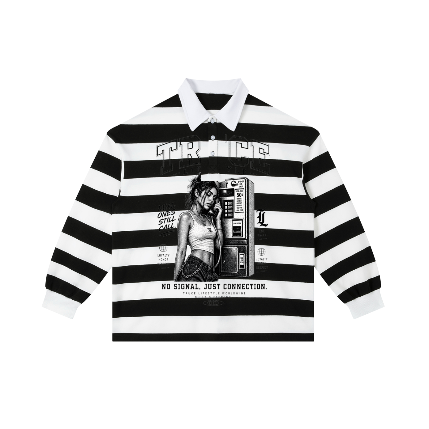Truce Lifesyle | Payphone Color Block Stripe Polo Shirt