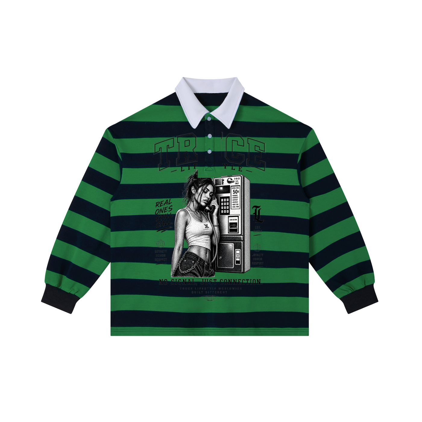 Truce Lifesyle | Payphone Color Block Stripe Polo Shirt
