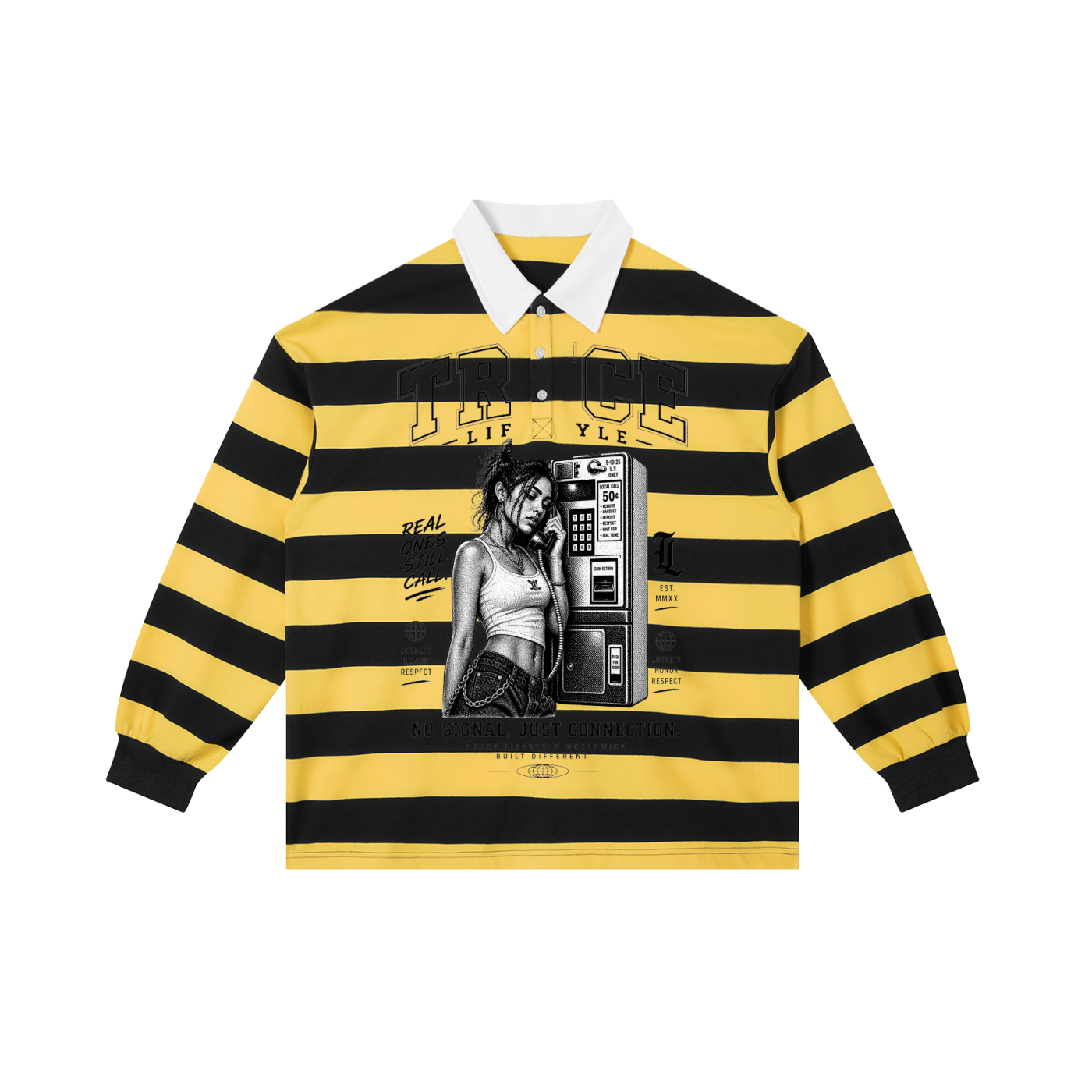 Truce Lifesyle | Payphone Color Block Stripe Polo Shirt