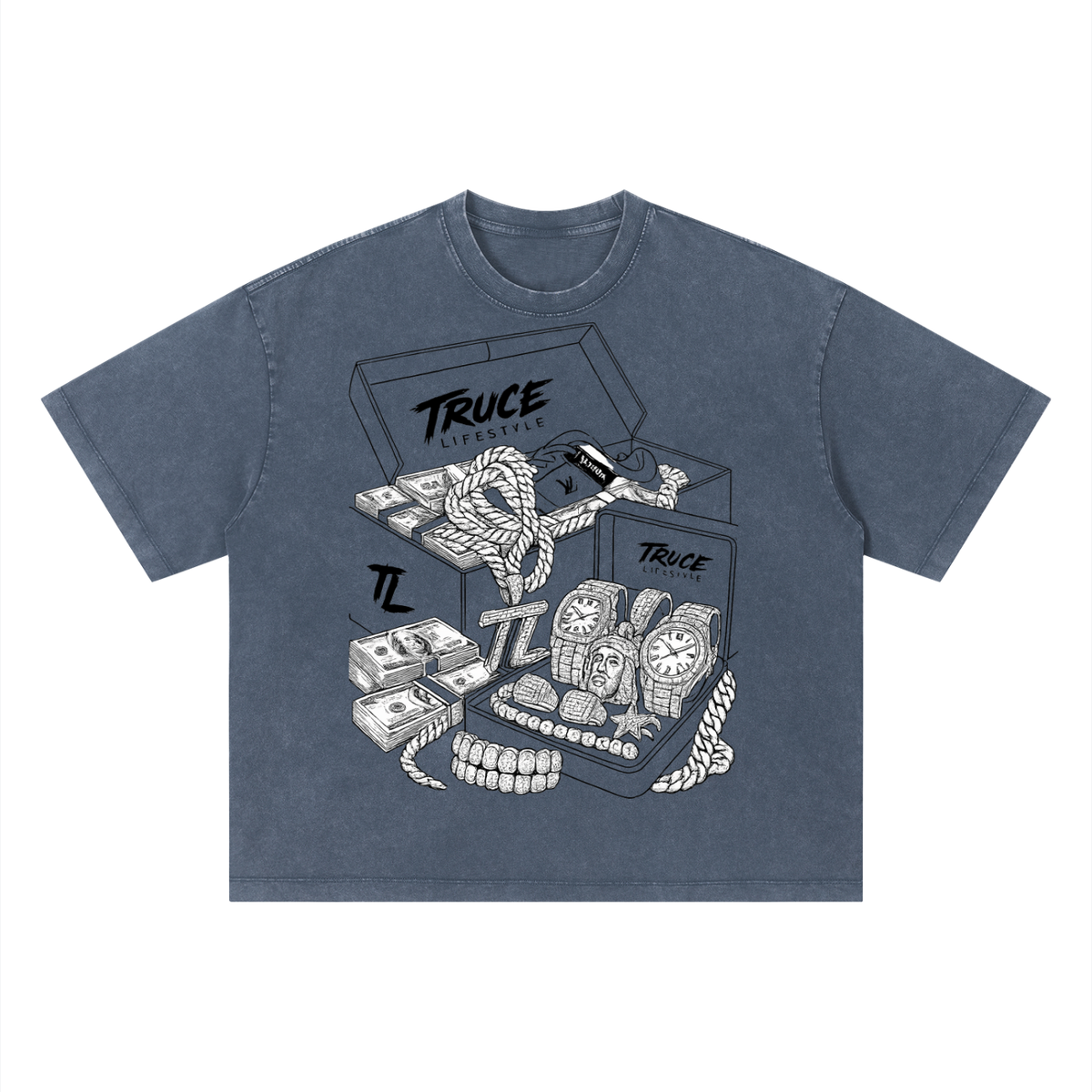 Truce Lifestyle | Living Fast Unisex (280 g/m²) Vintage Wash Boxy T-Shirt