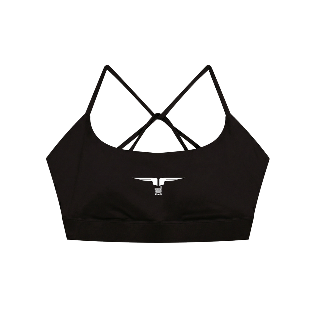 Truce Lifestyle | Logo Strappy Criss Cross Yoga Sports Bra